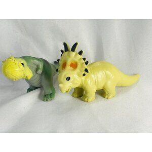 Pachycephalosaurus & Styracosaurus 5” Rubber Dinosaur Dino Figure Toy
